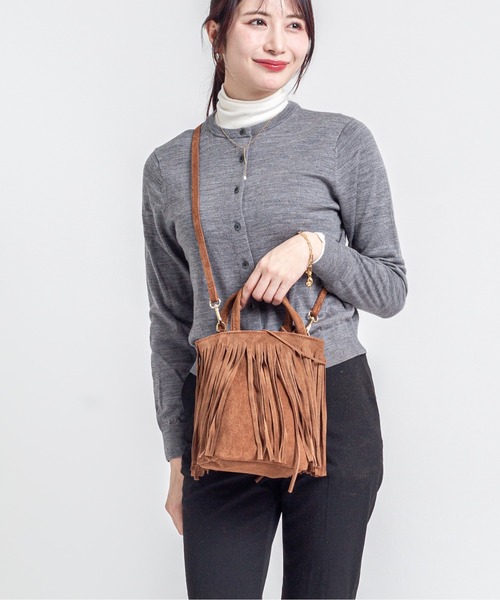 AULENTTI(オウレンティ)の「【AULENTTI/オウレンティ】フリンジ 2WAY スエードショルダーバッグ(ショルダーバッグ・レディース・ブラウン/ベージュ・FREE)」の20枚目の写真