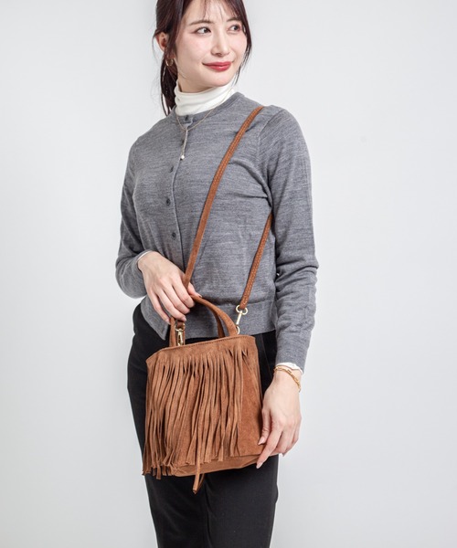 AULENTTI(オウレンティ)の「【AULENTTI/オウレンティ】フリンジ 2WAY スエードショルダーバッグ(ショルダーバッグ・レディース・ブラウン/ベージュ・FREE)」の21枚目の写真