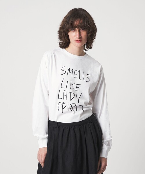 6(ロク)の「<6(ROKU)>SMELLS LIKE LADY SPRIT Tシャツ(Tシャツ/カットソー・レディース・ダークブラウン/ホワイト・S/L)」の3枚目の写真