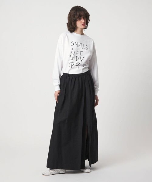 6(ロク)の「<6(ROKU)>SMELLS LIKE LADY SPRIT Tシャツ(Tシャツ/カットソー・レディース・ダークブラウン/ホワイト・S/L)」の4枚目の写真
