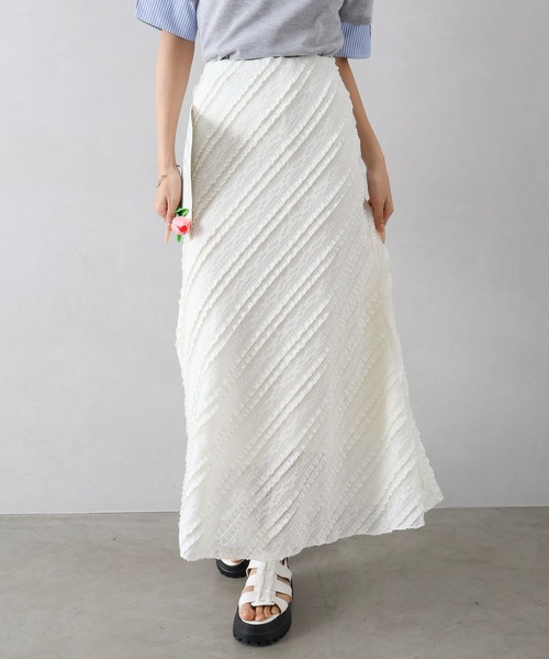 SpRay（スプレイ）の「カットレースフレアロングスカート（スカート・レディース・アイボリー/ブラック・MEDIUM）」の10枚目の写真