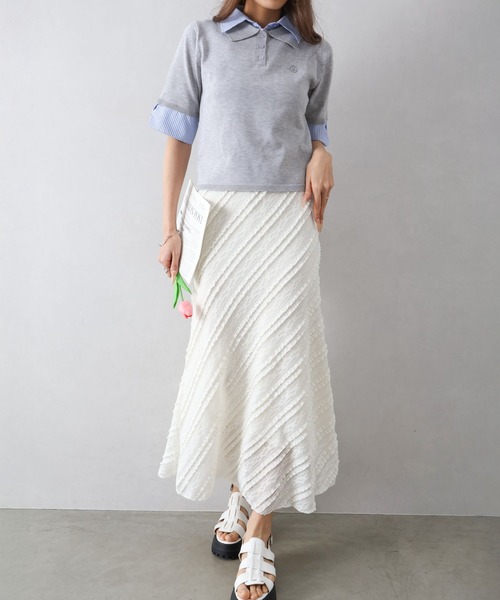 SpRay（スプレイ）の「カットレースフレアロングスカート（スカート・レディース・アイボリー/ブラック・MEDIUM）」の11枚目の写真