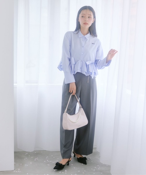 JILL by JILL STUART(ジルバイジルスチュアート)の「ワンハンドルハーフムーンバッグ(ハンドバッグ・レディース・ピンク/ブラック・FREE)」の4枚目の写真