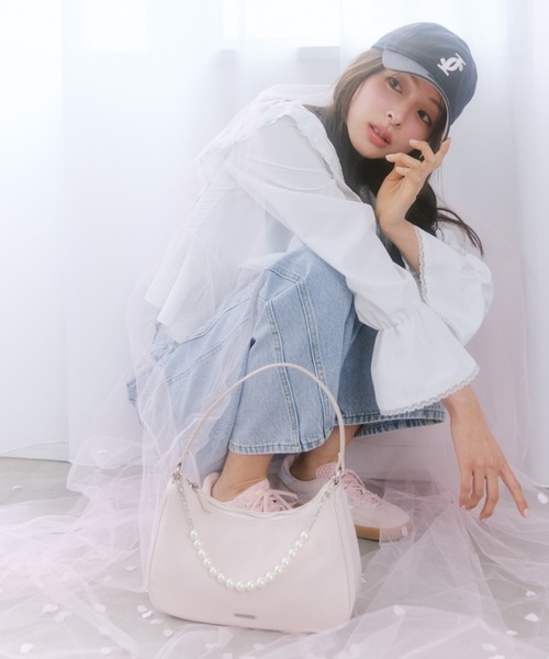 JILL by JILL STUART(ジルバイジルスチュアート)の「ワンハンドルハーフムーンバッグ(ハンドバッグ・レディース・ピンク/ブラック・FREE)」の19枚目の写真