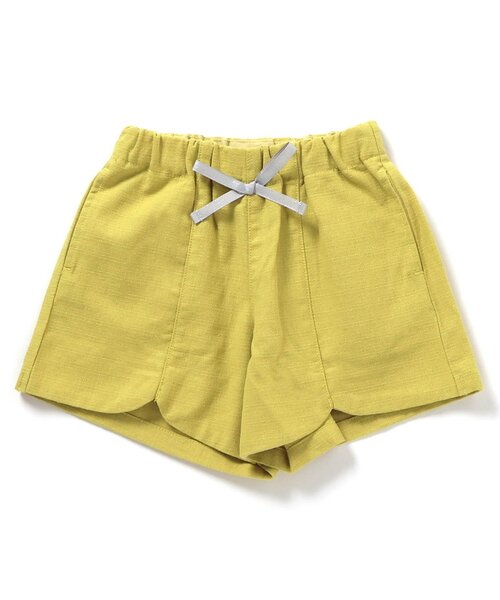 apres les cours（アプレレクール）の「スカラップハートポケットきゅんパンツ（ショート）（その他パンツ・キッズ・その他3/インディゴブルー/チェック/ピンク/ブラウン/イエロー/オレンジ/ドット・140/130/120/110/100/90/80）」の3枚目の写真