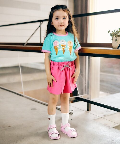 apres les cours（アプレレクール）の「スカラップハートポケットきゅんパンツ（ショート）（その他パンツ・キッズ・その他3/インディゴブルー/チェック/ピンク/ブラウン/イエロー/オレンジ/ドット・140/130/120/110/100/90/80）」の12枚目の写真