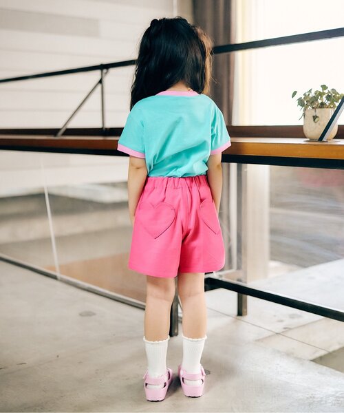 apres les cours（アプレレクール）の「スカラップハートポケットきゅんパンツ（ショート）（その他パンツ・キッズ・その他3/インディゴブルー/チェック/ピンク/ブラウン/イエロー/オレンジ/ドット・140/130/120/110/100/90/80）」の13枚目の写真