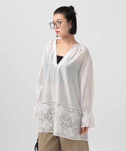 BAYFLOW（ベイフロー）の「キャンディスリーブレースチュニック（チュニック・レディース・オフホワイト/ブラック・FREE）」の16枚目の写真