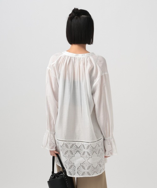 BAYFLOW（ベイフロー）の「キャンディスリーブレースチュニック（チュニック・レディース・オフホワイト/ブラック・FREE）」の18枚目の写真