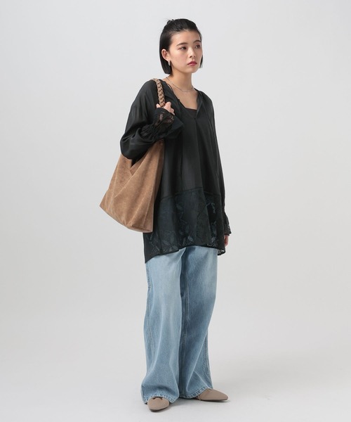 BAYFLOW（ベイフロー）の「キャンディスリーブレースチュニック（チュニック・レディース・オフホワイト/ブラック・FREE）」の20枚目の写真