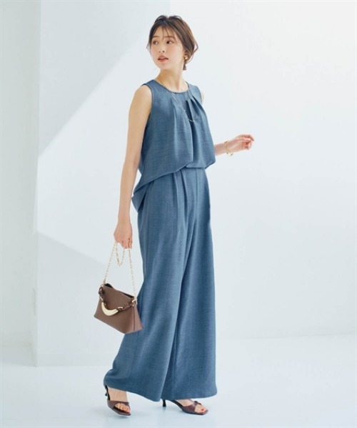 nissen(ニッセン)の「リネンライクWタックワイドイージーパンツ(セットアップ可)(その他パンツ・レディース・ブラック/ブルー系/ベージュ・LL/L/M/S)」の14枚目の写真
