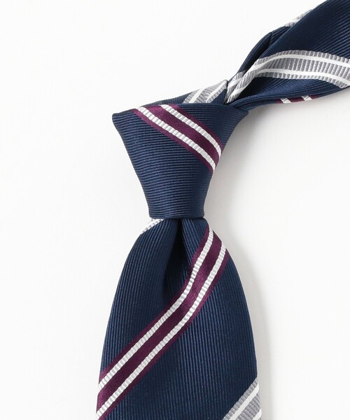 BEAMS F(ビームスエフ)の「シルク ストライプ ネクタイ(ネクタイ・メンズ・パープル/サックスブルー・ONE SIZE)」の8枚目の写真