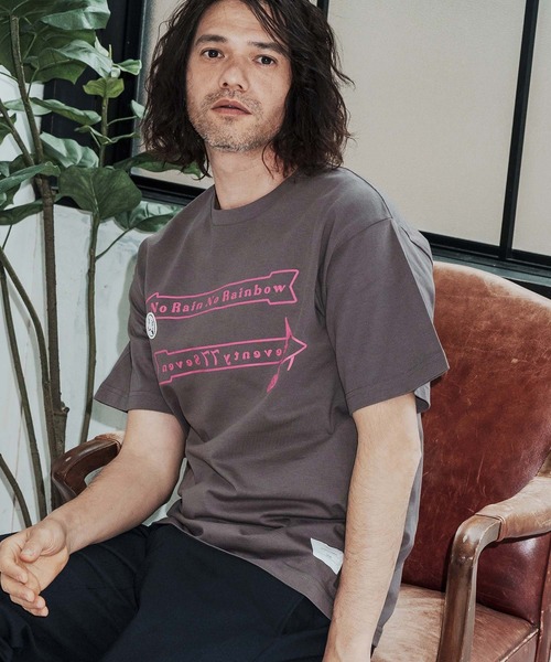 No Rain No Rainbow(ノーレインノーレインボー)の「mt10392-No Rain No Rainbow x seventy seven collaboration T-shirt Tシャツ(NR26S-36)(Tシャツ/カットソー・メンズ・ホワイト/グレー/ブラック・XL/L/M/S)」の5枚目の写真