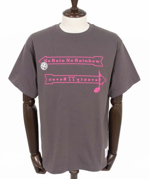 No Rain No Rainbow(ノーレインノーレインボー)の「mt10392-No Rain No Rainbow x seventy seven collaboration T-shirt Tシャツ(NR26S-36)(Tシャツ/カットソー・メンズ・ホワイト/グレー/ブラック・XL/L/M/S)」の14枚目の写真