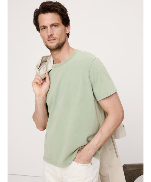Banana Republic（バナナリパブリック）の「スエード コットン クルーネック Tシャツ（Tシャツ/カットソー・メンズ・ブルー/オレンジ/グリーン/ホワイト・M/L/S/XL）」の3枚目の写真