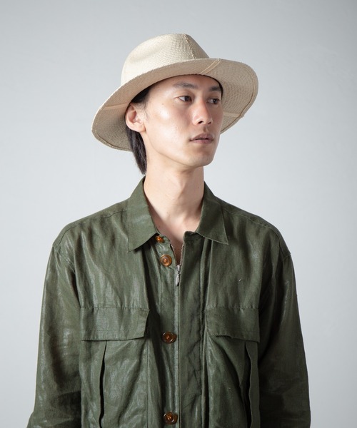 RACAL（ラカル）の「Cutting 4Panel Packable Raffia Hat / カッティングパネルラフィアハット（ハット・メンズ・ナチュラル・MEDIUM/LARGE）」の19枚目の写真