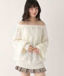 Heather（ヘザー）の「透かし編みケーブルニット　661533（ニット/セーター）」