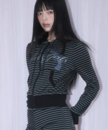 A'GEM/9 × .kom 『NIIER NOR/ニーアノア』 REVOLVER STRIPE HOOD ZIP-UP/リボルバーボーダージップパーカー