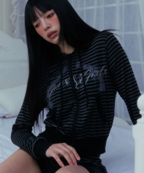 A'GEM/9 × .kom 『NIIER NOR/ニーアノア』 REVOLVER STRIPE HOOD ZIP