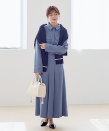 Andemiu | タックプリーツシャツワンピース656590(ワンピース)