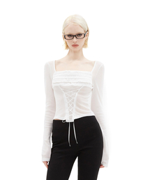 HILLDA（ヒルダ）の「ピュアレースアップコルセットトップ [アイボリー]（Tシャツ/カットソー）」