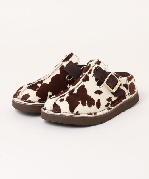 Clarks(クラークス)の「Clarks クラークス SOLSBURY MULE. レディースカジュアルシューズ スリッポン クロッグ サボ(ソルスブリーミュール) 26186592 カウプリント(スリッポン・レディース・ブラウン・24.0cm/23.0cm/24.5cm/23.5cm/22.5cm)」の1枚目の写真