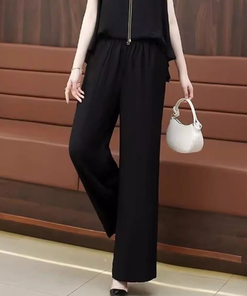 Flugge(フラッジー)の「ノースリーブブラウス+パンツセット(シャツ/ブラウス・レディース・アイボリー/ブラック・LARGE/MEDIUM)」の8枚目の写真