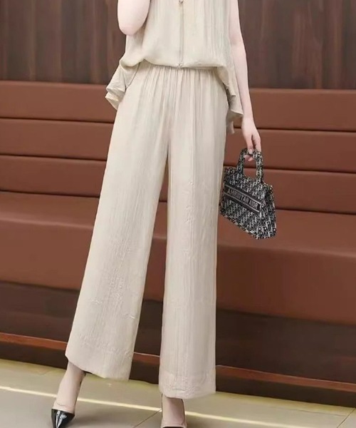Flugge(フラッジー)の「ノースリーブブラウス+パンツセット(シャツ/ブラウス・レディース・アイボリー/ブラック・LARGE/MEDIUM)」の11枚目の写真