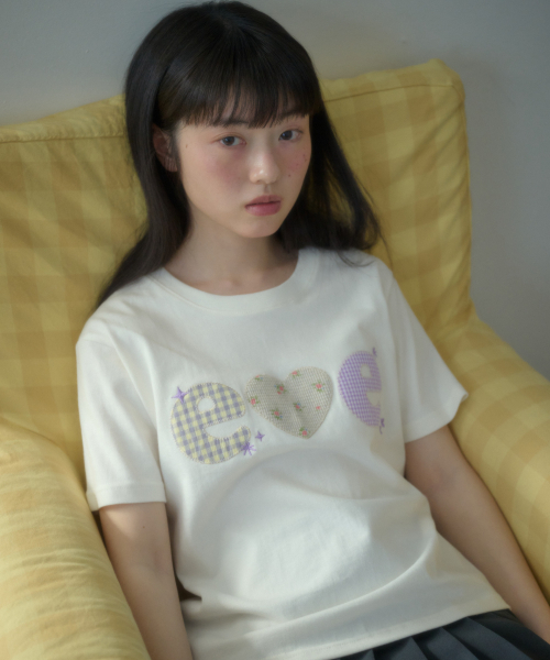 ambler（エムブラー）の「チェックフラワーグラフィック半袖Tシャツ AS1311 (アイボリー)（Tシャツ/カットソー・レディース・その他・SMALL/MEDIUM/FREE）」の3枚目の写真