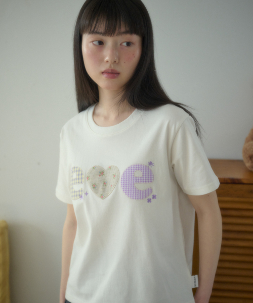 ambler（エムブラー）の「チェックフラワーグラフィック半袖Tシャツ AS1311 (アイボリー)（Tシャツ/カットソー・レディース・その他・SMALL/MEDIUM/FREE）」の4枚目の写真