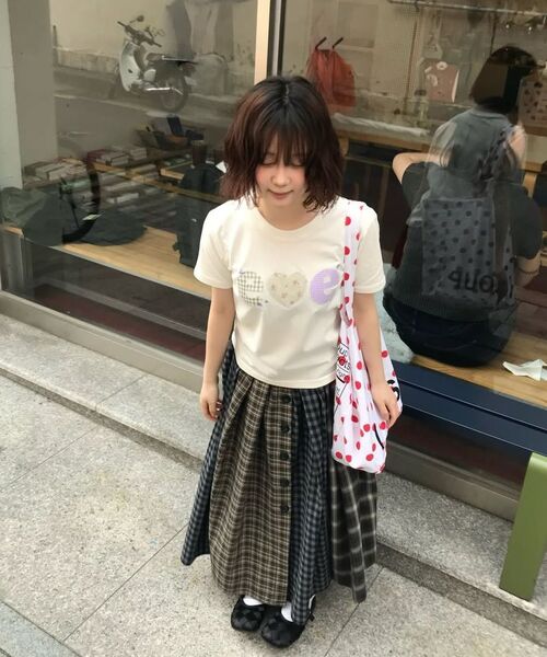 ambler(エムブラー)の「チェックフラワーグラフィック半袖Tシャツ AS1311 (アイボリー)(Tシャツ/カットソー・レディース・その他・SMALL/MEDIUM/FREE)」の13枚目の写真