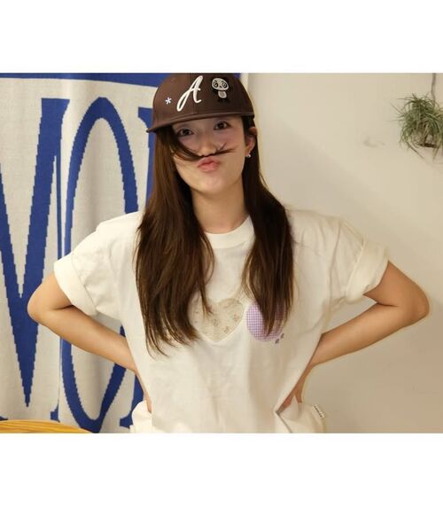 ambler(エムブラー)の「チェックフラワーグラフィック半袖Tシャツ AS1311 (アイボリー)(Tシャツ/カットソー・レディース・その他・SMALL/MEDIUM/FREE)」の12枚目の写真