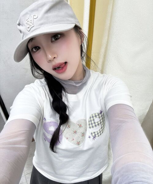ambler(エムブラー)の「チェックフラワーグラフィック半袖Tシャツ AS1311 (アイボリー)(Tシャツ/カットソー・レディース・その他・SMALL/MEDIUM/FREE)」の11枚目の写真