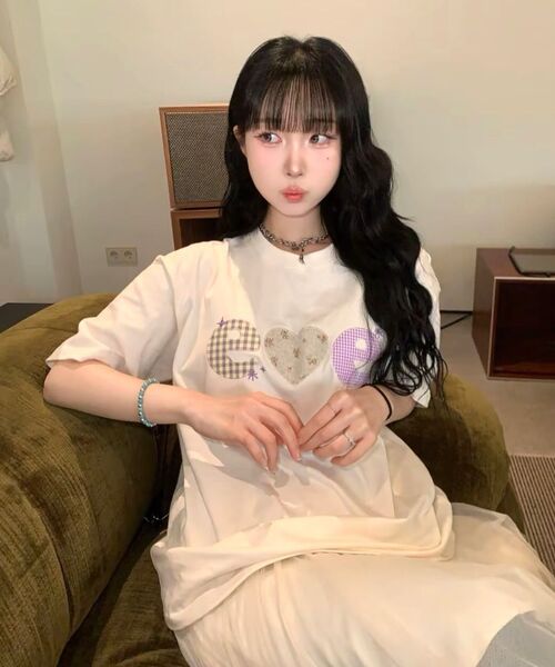 ambler(エムブラー)の「チェックフラワーグラフィック半袖Tシャツ AS1311 (アイボリー)(Tシャツ/カットソー・レディース・その他・SMALL/MEDIUM/FREE)」の9枚目の写真
