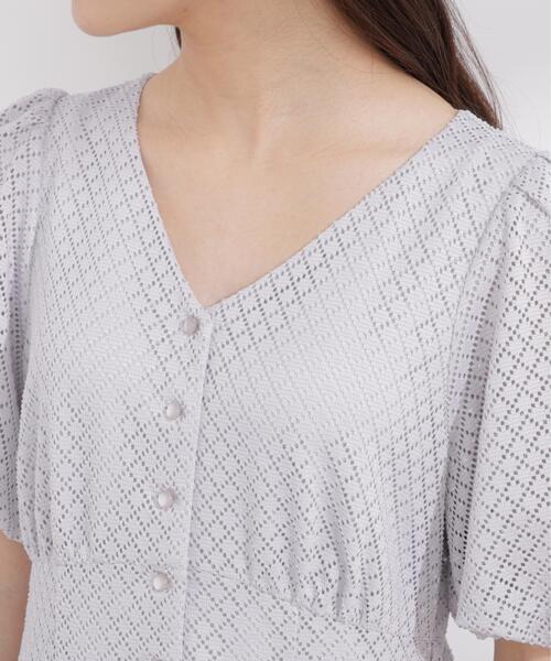 PROPORTION BODY DRESSING(プロポーションボディドレッシング)の「パフスリーブフロント釦ワンピース / 1216140409(ワンピース・レディース・ホワイト/グレー/ブラック・MEDIUM/P/S/SMALL)」の7枚目の写真