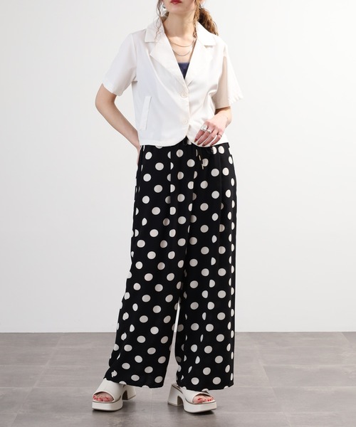 EGLANTINE（エグランティーヌ）の「EGLANTINE ドットプリントパンツ（その他パンツ・レディース・ブラック系2/ブラック系1・40）」の9枚目の写真