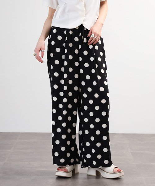 EGLANTINE（エグランティーヌ）の「EGLANTINE ドットプリントパンツ（その他パンツ・レディース・ブラック系2/ブラック系1・40）」の4枚目の写真