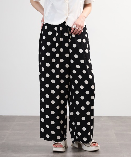 EGLANTINE（エグランティーヌ）の「EGLANTINE ドットプリントパンツ（その他パンツ・レディース・ブラック系2/ブラック系1・40）」の6枚目の写真