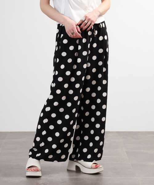 EGLANTINE（エグランティーヌ）の「EGLANTINE ドットプリントパンツ（その他パンツ・レディース・ブラック系2/ブラック系1・40）」の7枚目の写真