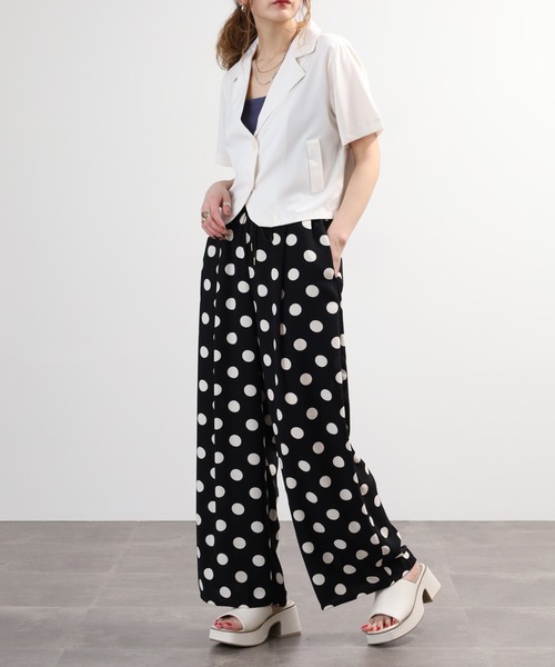 EGLANTINE（エグランティーヌ）の「EGLANTINE ドットプリントパンツ（その他パンツ・レディース・ブラック系2/ブラック系1・40）」の8枚目の写真