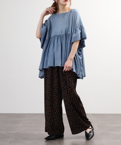 EGLANTINE（エグランティーヌ）の「EGLANTINE ドットプリントパンツ（その他パンツ・レディース・ブラック系2/ブラック系1・40）」の16枚目の写真