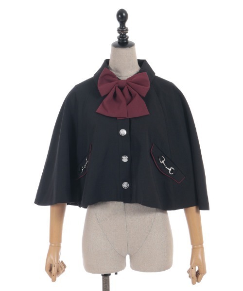 axes femme POETIQUE(アクシーズファムポエティック)の「バイカラーリボン付きケープ(ベスト・レディース・サックスブルー/ブラック/ネイビー・MEDIUM)」の14枚目の写真
