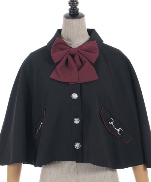 axes femme POETIQUE(アクシーズファムポエティック)の「バイカラーリボン付きケープ(ベスト・レディース・サックスブルー/ブラック/ネイビー・MEDIUM)」の17枚目の写真