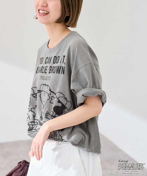FRAMeWORK（フレームワーク）の「JOHNBULL/ジョンブル PENUTS YOU CAN DO IT T（Tシャツ/カットソー・レディース・スミクロ・FREE）」の6枚目の写真