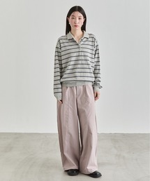 Stripe Polo Sweat Top / ボーダーポロスウェットトップス