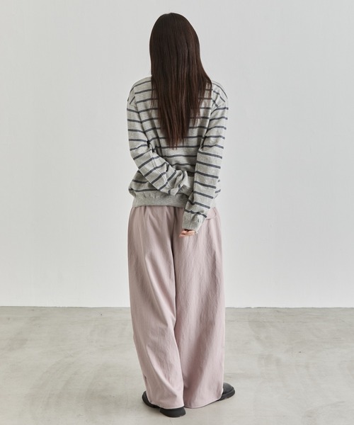 NUJOH(ヌゾ)の「Stripe Polo Sweat Top / ボーダーポロスウェットトップス(Tシャツ/カットソー・レディース・ブラウン/ブルー/グレー・FREE)」の16枚目の写真
