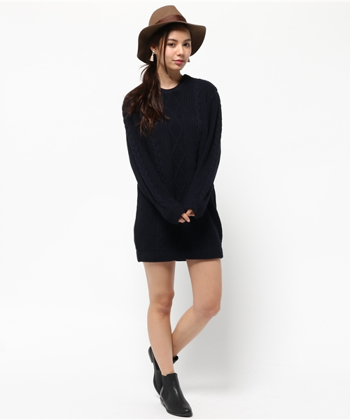 SLY（スライ）の「BLEND CABLE LG OP（ワンピース・レディース・ネイビー/カーキ/オフホワイト/キャメル・2/1）」の12枚目の写真