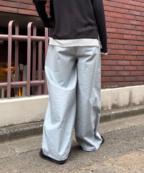 CIAOPANIC TYPY（チャオパニックティピー）の「【UNISEX】【プラスサイズあり】接触冷感配色ステッチカーブパンツ（チノパンツ・レディース・ベージュ/ブラック/サックスブルー・LARGE/MEDIUM/XX-LARGE）」の16枚目の写真