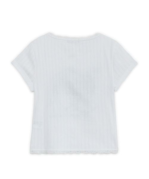 HUG YOUR SKIN(ハグユアスキン)の「ギークガールプリントレーストップ(ホワイト)(Tシャツ/カットソー・レディース・その他・FREE)」の2枚目の写真