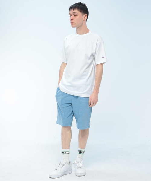 Champion(チャンピオン)の「Champion (チャンピオン) 胸元ロゴプリント Tシャツ 半袖 USAコットン100% ワンポイント刺繍 綿100 ユニセックス C3-D344(Tシャツ/カットソー・メンズ・ブラック/ネイビー/ホワイト・M/L/LL)」の4枚目の写真